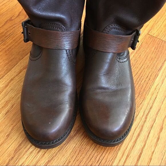 FRYE Veronica Tall Brown Leather Slouch Boots | Size 6.5 - Picture 4 of 15
